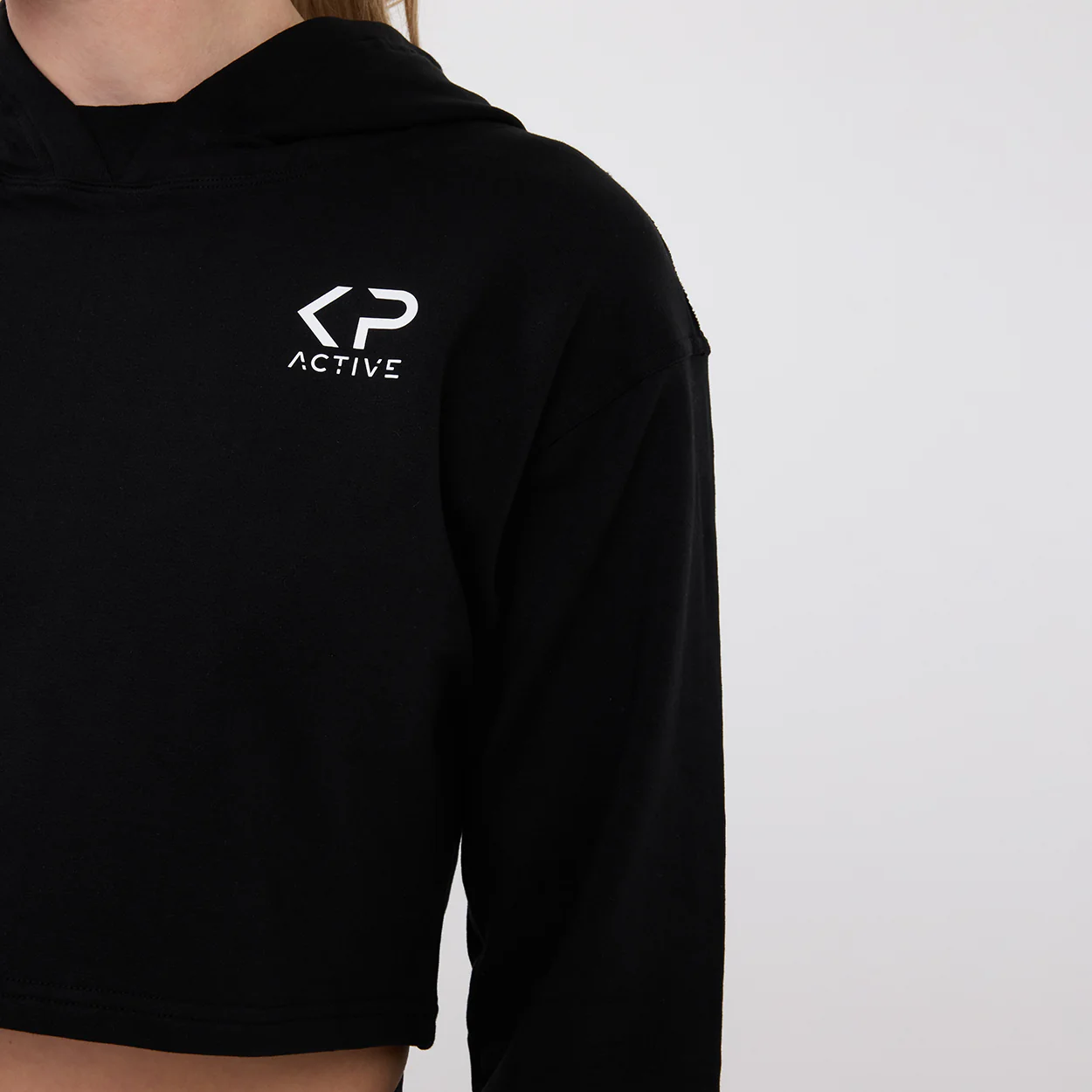 Cropped Hoodie Black - Image 3