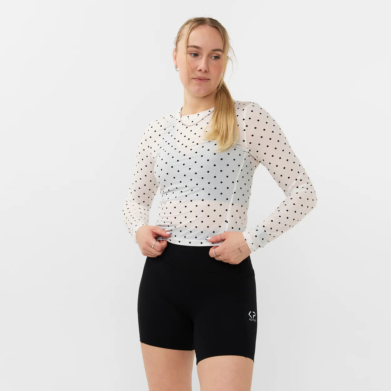 MESH LONG SLEEVE POLKA DOTS - Image 4